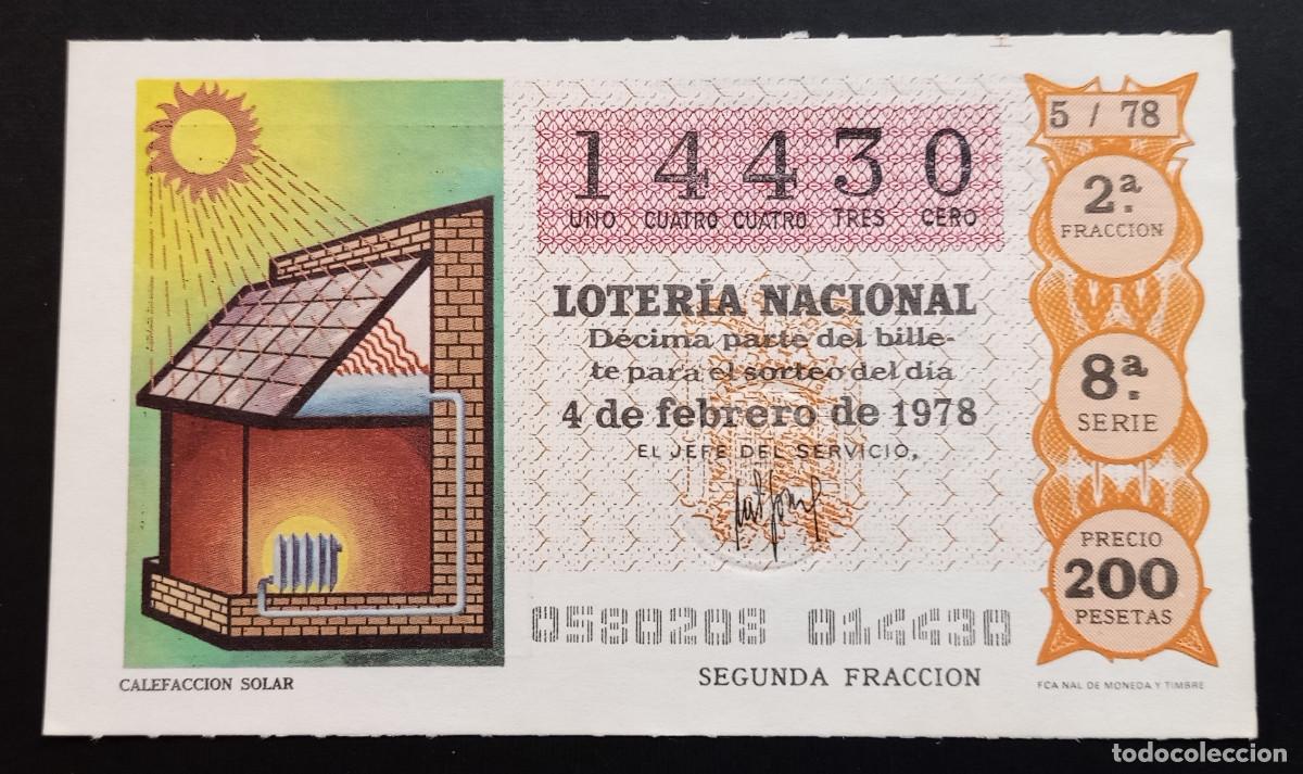 Loter&iacute;a Nacional: D&Eacute;CIMO DE LOTERIA - 4-FEBRERO-1978 - CALEFACCI&Oacute;N SOLAR
