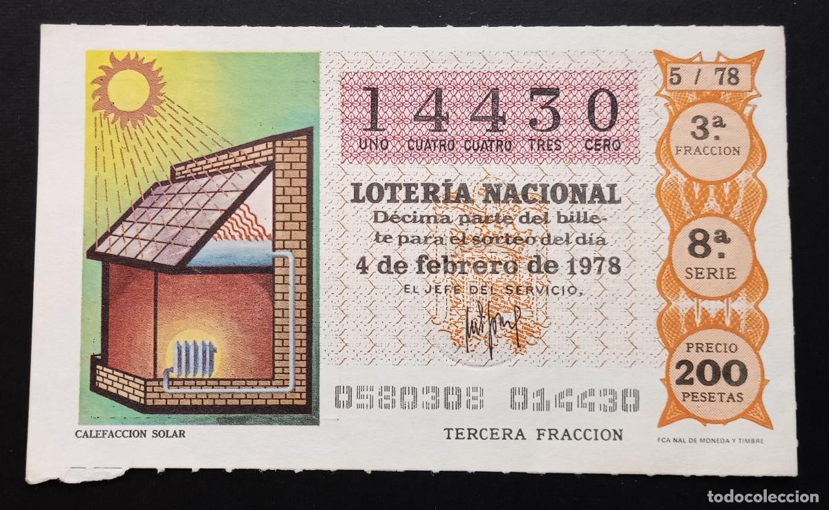 Loter&iacute;a Nacional: D&Eacute;CIMO DE LOTERIA - 4-FEBRERO-1978 - CALEFACCI&Oacute;N SOLAR
