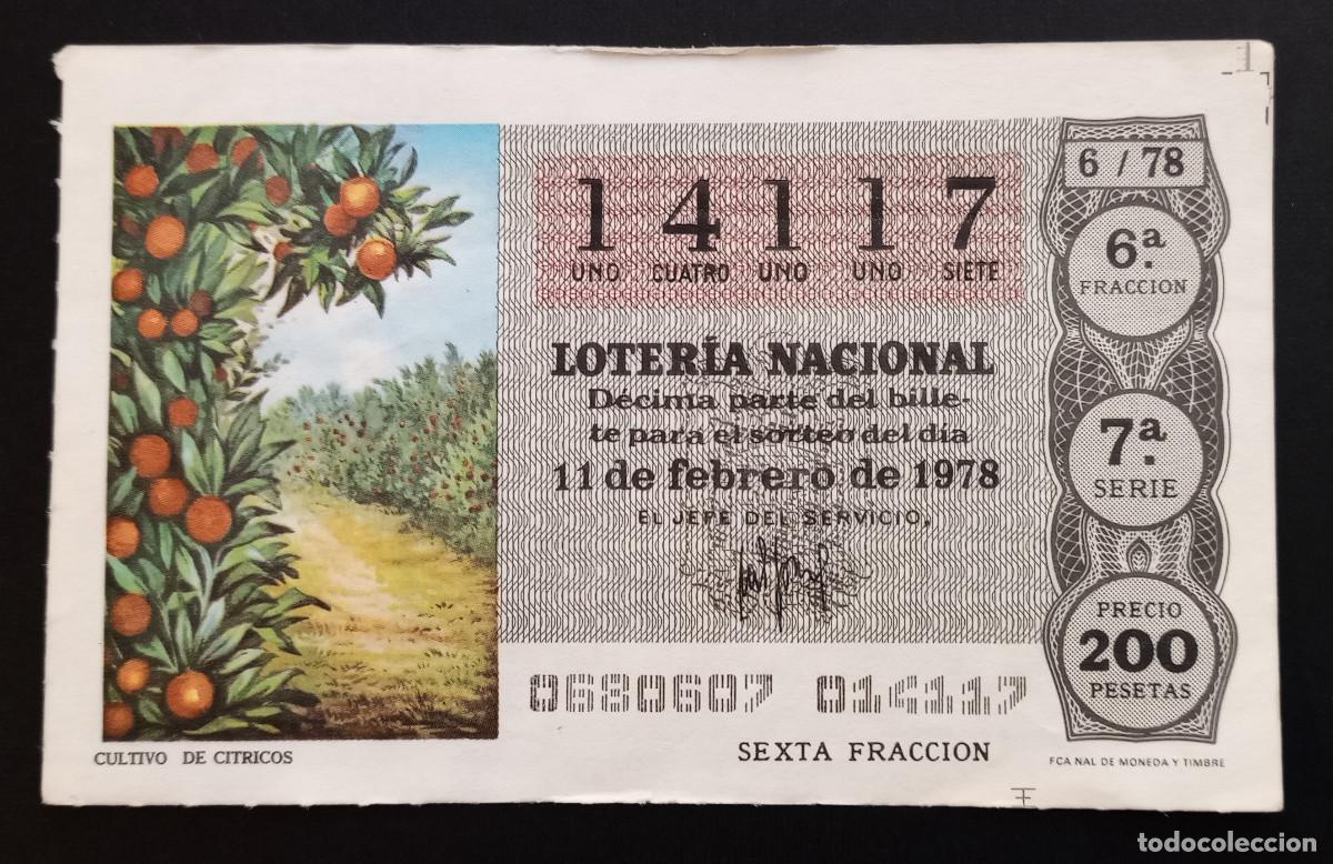 Loter&iacute;a Nacional: D&Eacute;CIMO DE LOTERIA - 11-FEBRERO-1978 - CULTIVO DE C&Iacute;TRICOS