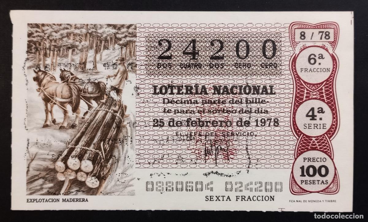 Loterie Nationale: D&Eacute;CIMO DE LOTERIA - 25-FEBRERO-1978 - EXPLOTACI&Oacute;N MADERERA