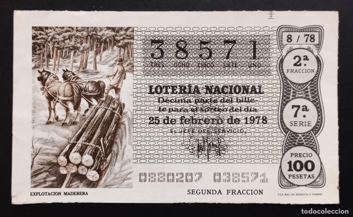 Loterie Nationale: D&Eacute;CIMO DE LOTERIA - 25-FEBRERO-1978 - EXPLOTACI&Oacute;N MADERERA