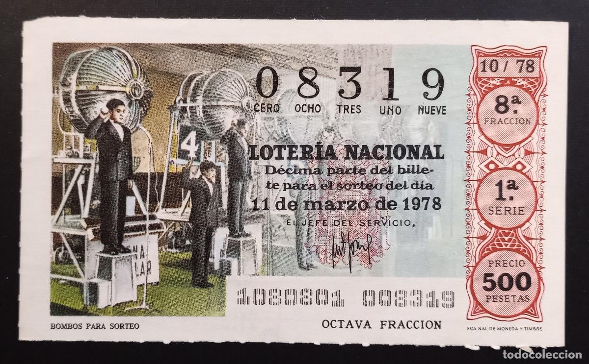 Loterie Nationale: D&Eacute;CIMO DE LOTERIA - 11-MARZO-1978 - BOMBOS PARA SORTEO