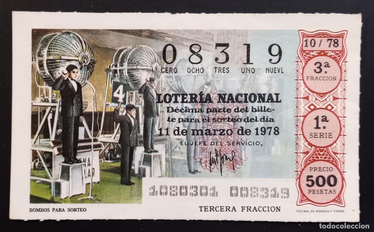 Loterie Nationale: D&Eacute;CIMO DE LOTERIA - 11-MARZO-1978 - BOMBOS PARA SORTEO