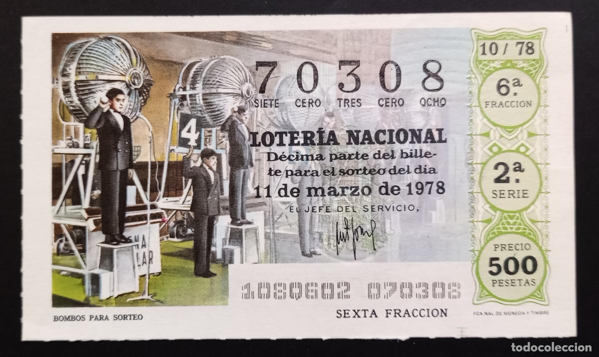 Loterie Nationale: D&Eacute;CIMO DE LOTERIA - 11-MARZO-1978 - BOMBOS PARA SORTEO