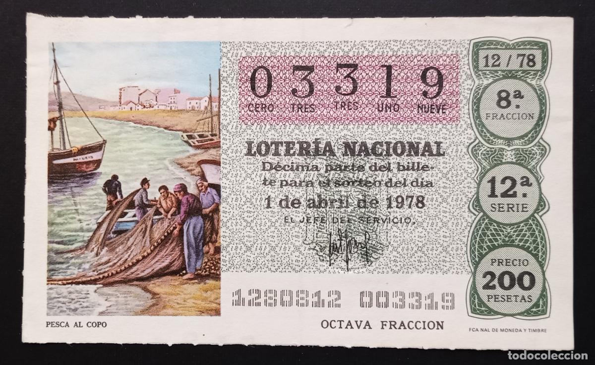 Loterie Nationale: D&Eacute;CIMO DE LOTERIA - 1-ABRIL-1978 - PESCA AL COPO