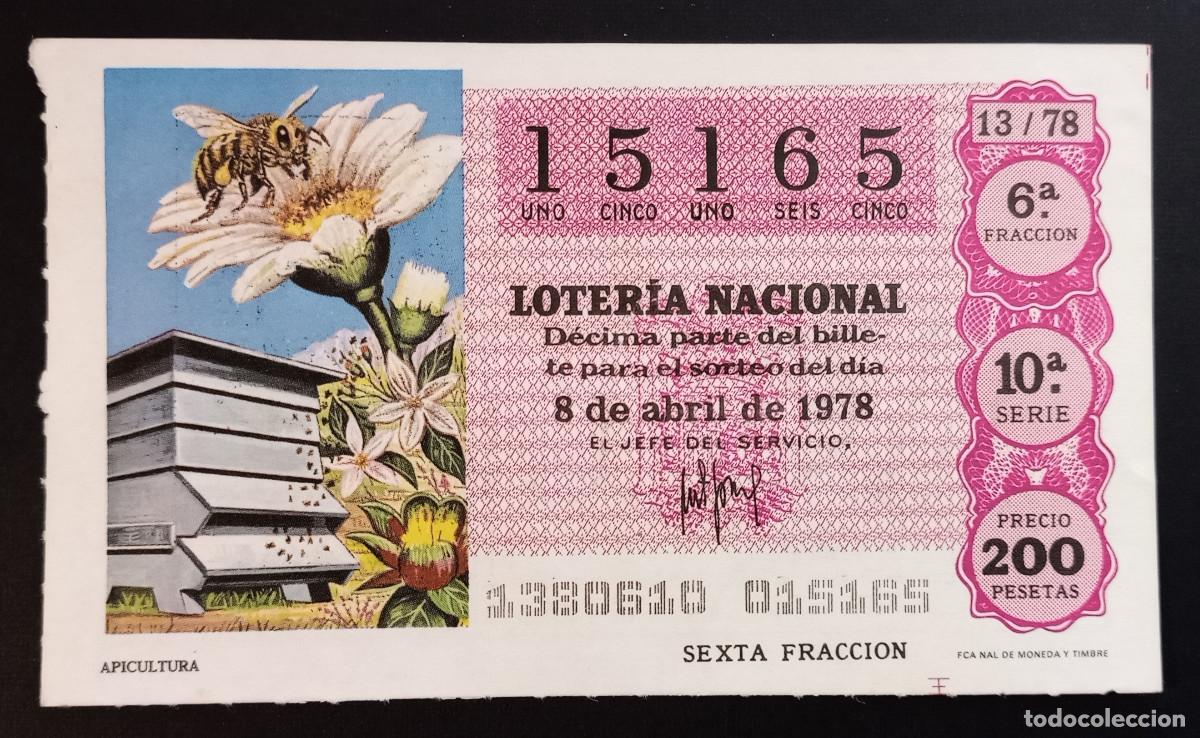 Loterie Nationale: D&Eacute;CIMO DE LOTERIA - 8-ABRIL-1978 - APICULTURA