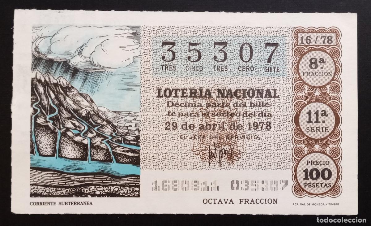 Loter&iacute;a Nacional: D&Eacute;CIMO DE LOTERIA - 29-ABRIL-1978 - CORRIENTE SUBTERRANEA