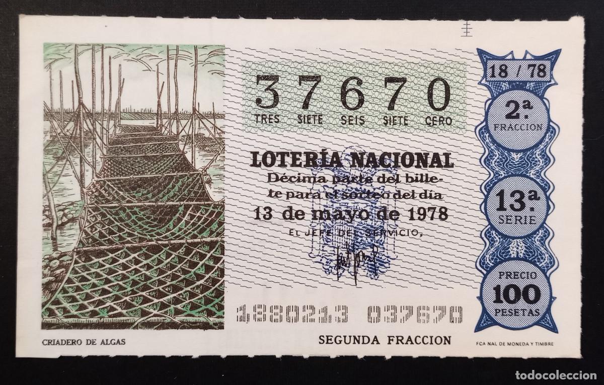 Loterie Nationale: D&Eacute;CIMO DE LOTERIA - 13-MAYO-1978 - CRIADERO DE ALGAS