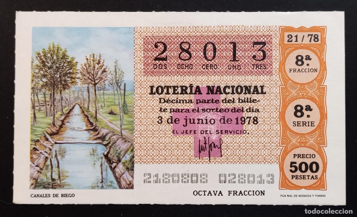 Loterie Nationale: D&Eacute;CIMO DE LOTERIA - 3-JUNIO-1978 - CANALES DE RIEGO