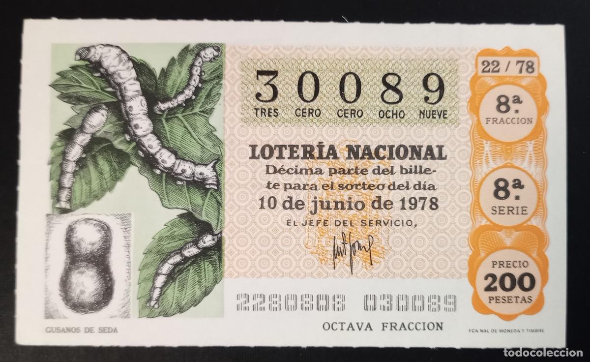 Loter&iacute;a Nacional: D&Eacute;CIMO DE LOTERIA - 10-JUNIO-1978 - GUSANOS DE SEDA