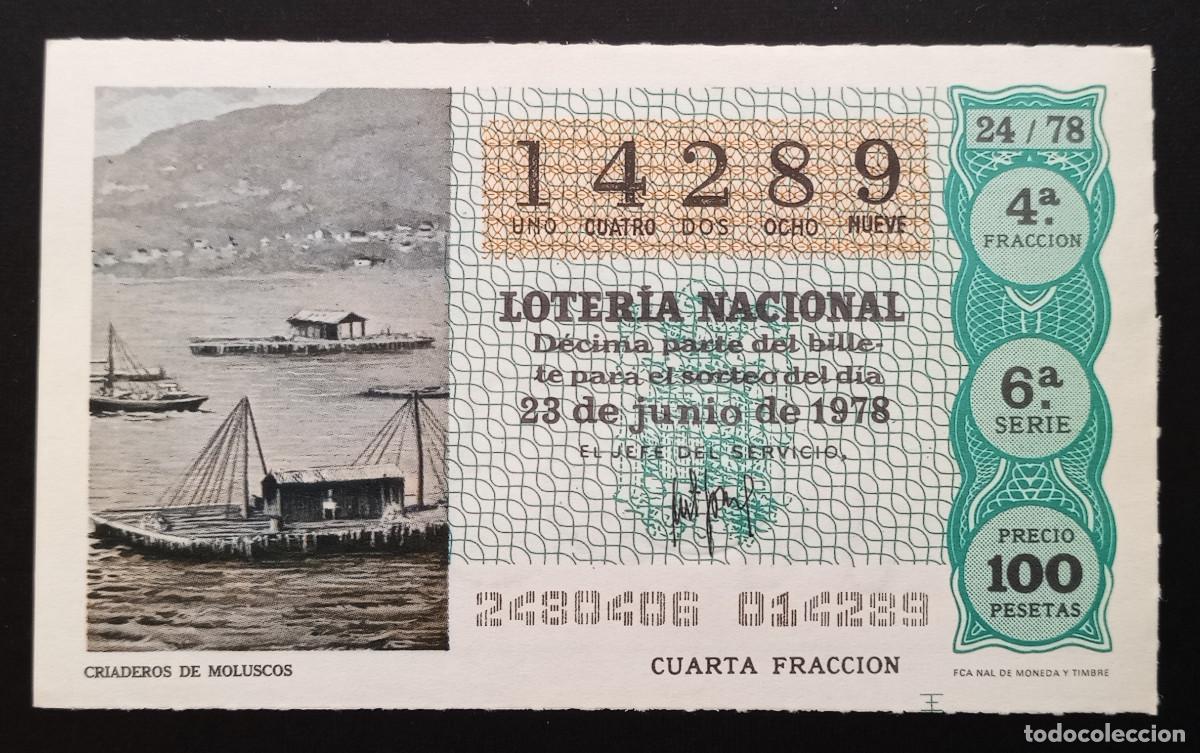 Loterie Nationale: D&Eacute;CIMO DE LOTERIA - 23-JUNIO-1978 - CRIADEROS DE MOLUSCOS