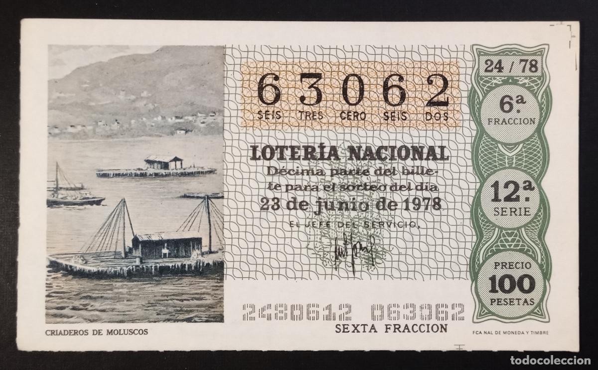 Loterie Nationale: D&Eacute;CIMO DE LOTERIA - 23-JUNIO-1978 - CRIADEROS DE MOLUSCOS