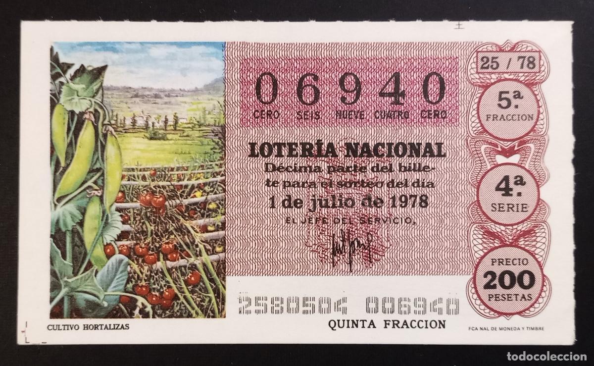 Loterie Nationale: D&Eacute;CIMO DE LOTERIA - 1-JULIO-1978 - CULTIVO HORTALIZAS