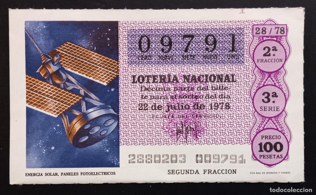 Loterie Nationale: D&Eacute;CIMO DE LOTERIA - 22-JULIO-1978 - ENERGIA SOLAR, PANELES FOTOEL&Eacute;CTRICOS