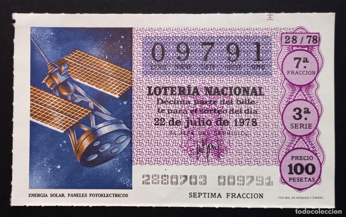 Loter&iacute;a Nacional: D&Eacute;CIMO DE LOTERIA - 22-JULIO-1978 - ENERGIA SOLAR, PANELES FOTOEL&Eacute;CTRICOS