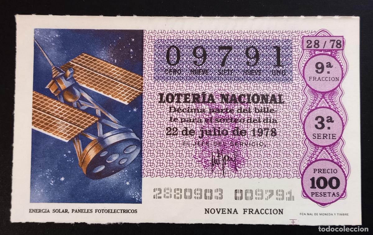 Loter&iacute;a Nacional: D&Eacute;CIMO DE LOTERIA - 22-JULIO-1978 - ENERGIA SOLAR, PANELES FOTOEL&Eacute;CTRICOS