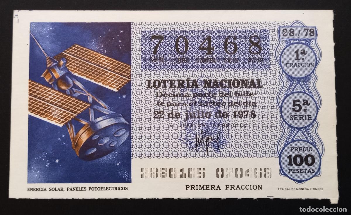 Loter&iacute;a Nacional: D&Eacute;CIMO DE LOTERIA - 22-JULIO-1978 - ENERGIA SOLAR, PANELES FOTOEL&Eacute;CTRICOS