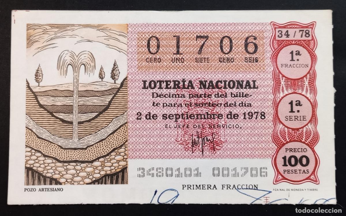 Loter&iacute;a Nacional: D&Eacute;CIMO DE LOTERIA - 2-SEPTIEMBRE-1978 - POZO ARTESIANO
