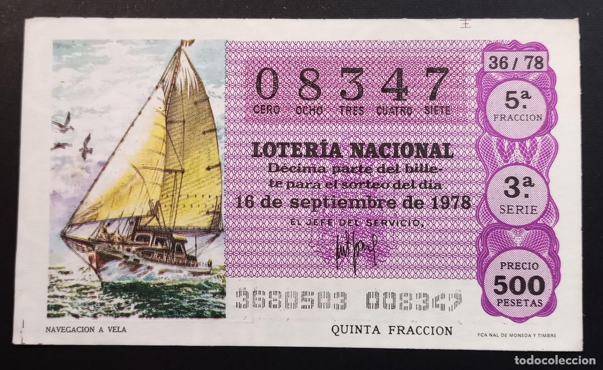 Loter&iacute;a Nacional: D&Eacute;CIMO DE LOTERIA - 16-SEPTIEMBRE-1978 - NAVEGACI&Oacute;N A VELA
