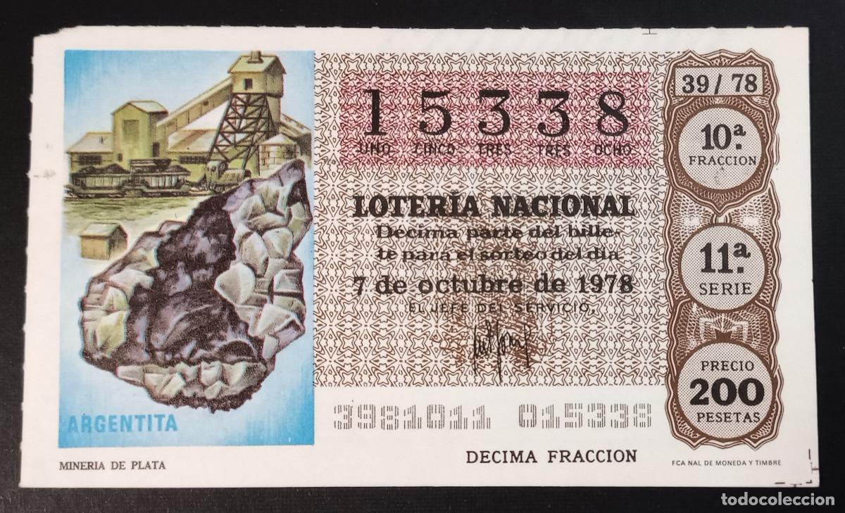 Loter&iacute;a Nacional: D&Eacute;CIMO DE LOTERIA - 7-OCTUBRE-1978 - MINERIA DE PLATA