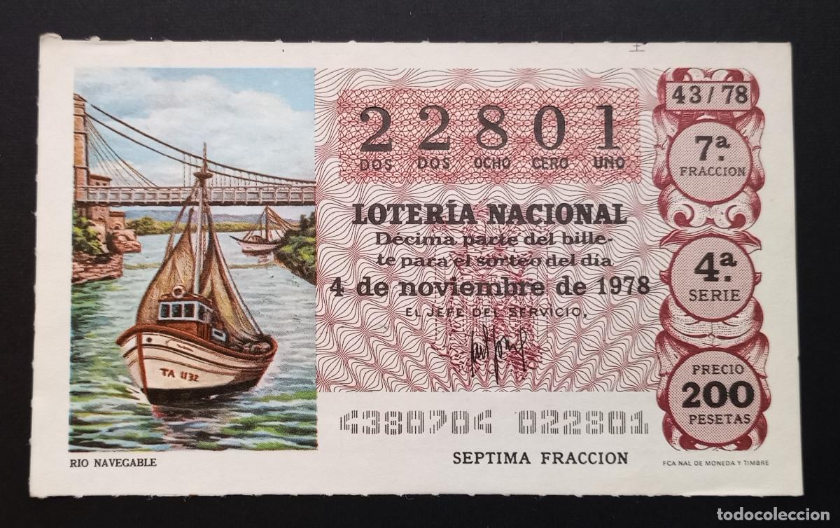 Loter&iacute;a Nacional: D&Eacute;CIMO DE LOTERIA - 4-NOVIEMBRE-1978 - RIO NAVEGABLE
