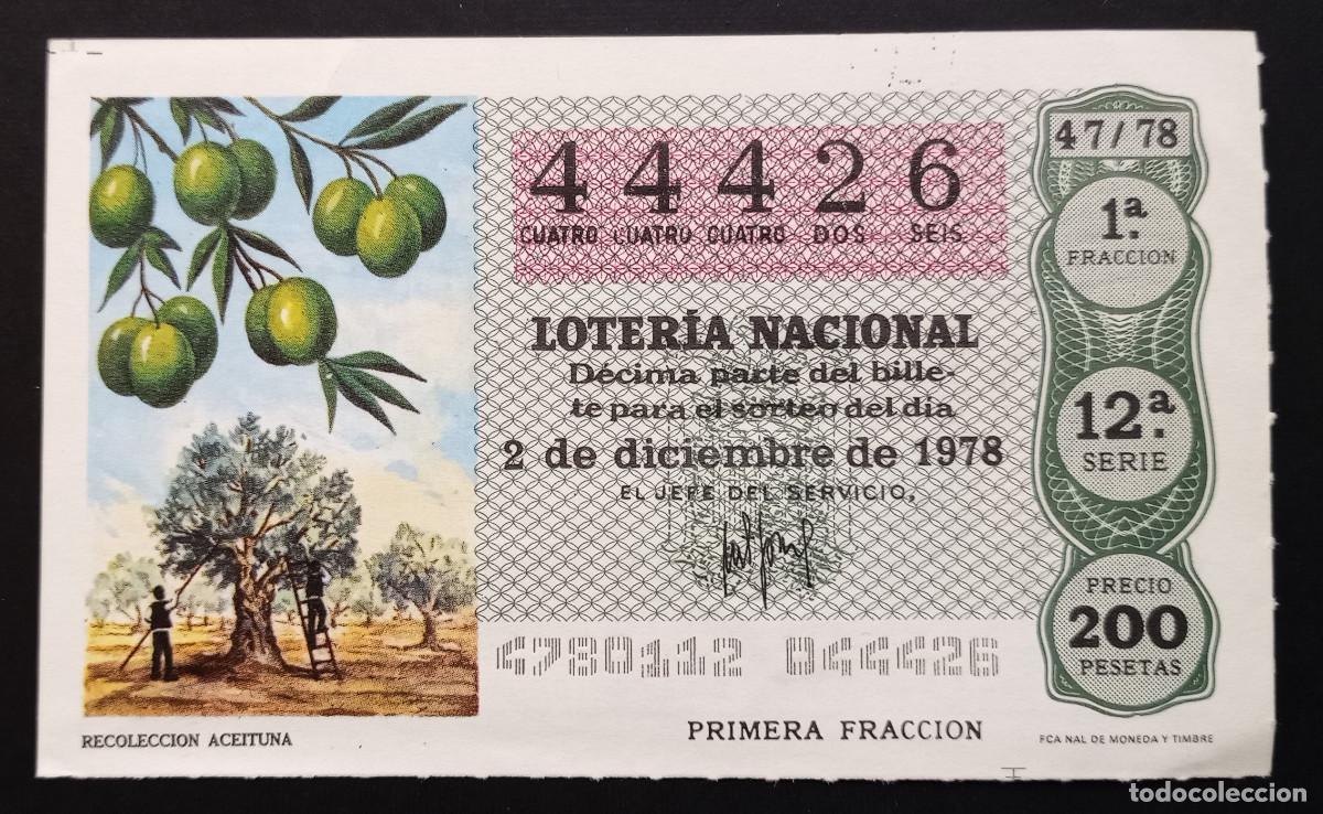 Loter&iacute;a Nacional: D&Eacute;CIMO DE LOTERIA - 2-DICIEMBRE-1978 - RECOLECCI&Oacute;N ACEITUNA