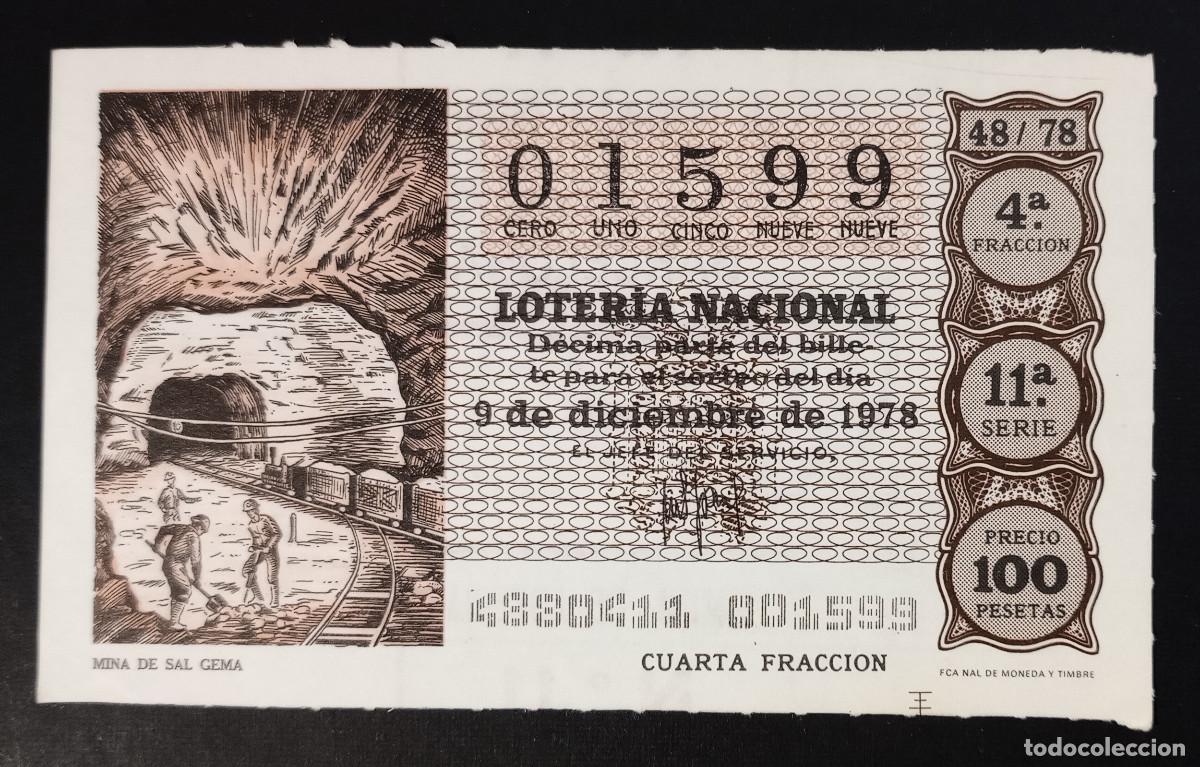 Loter&iacute;a Nacional: D&Eacute;CIMO DE LOTERIA - 9-DICIEMBRE-1978 - MINA DE SAL GEMA