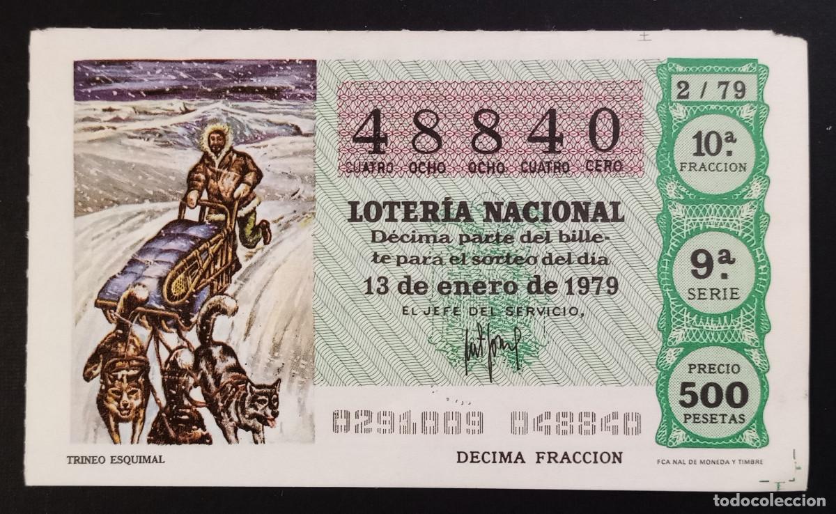 Loter&iacute;a Nacional: D&Eacute;CIMO DE LOTERIA - 13-ENERO-1979 - TRINEO ESQUIMAL