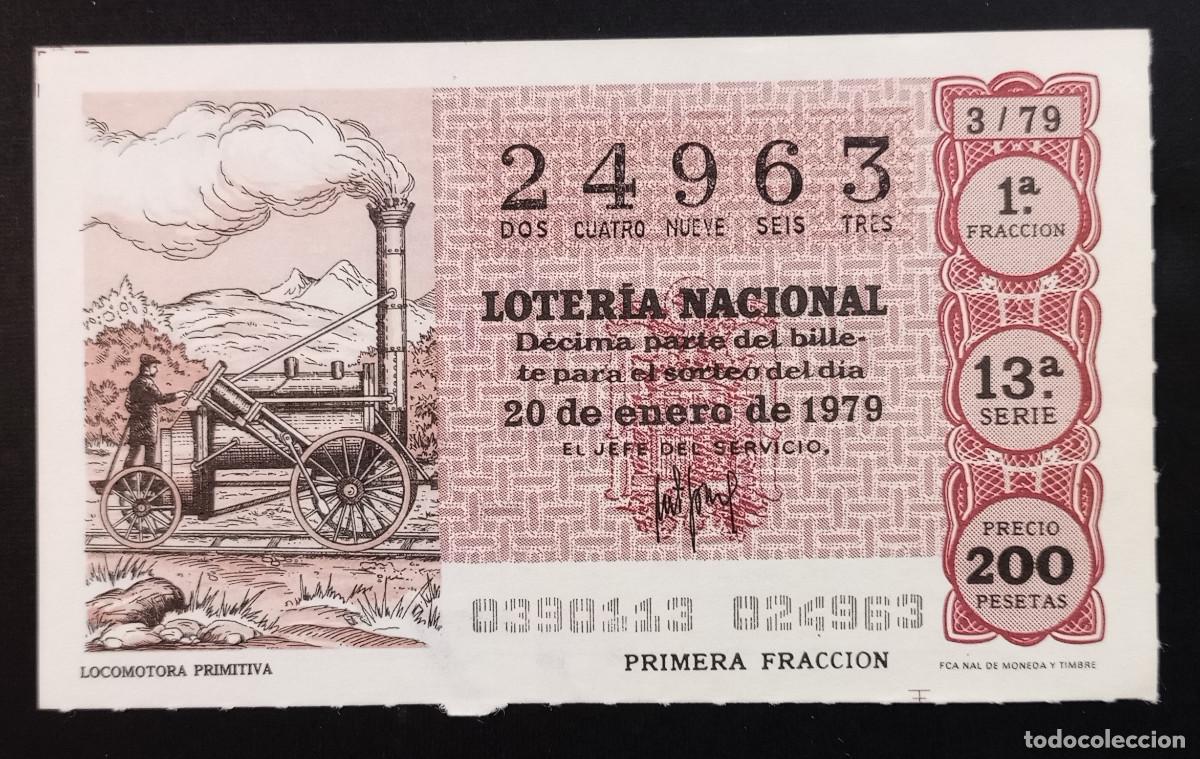 Loter&iacute;a Nacional: D&Eacute;CIMO DE LOTERIA - 20-ENERO-1979 - LOCOMOTORA PRIMITIVA