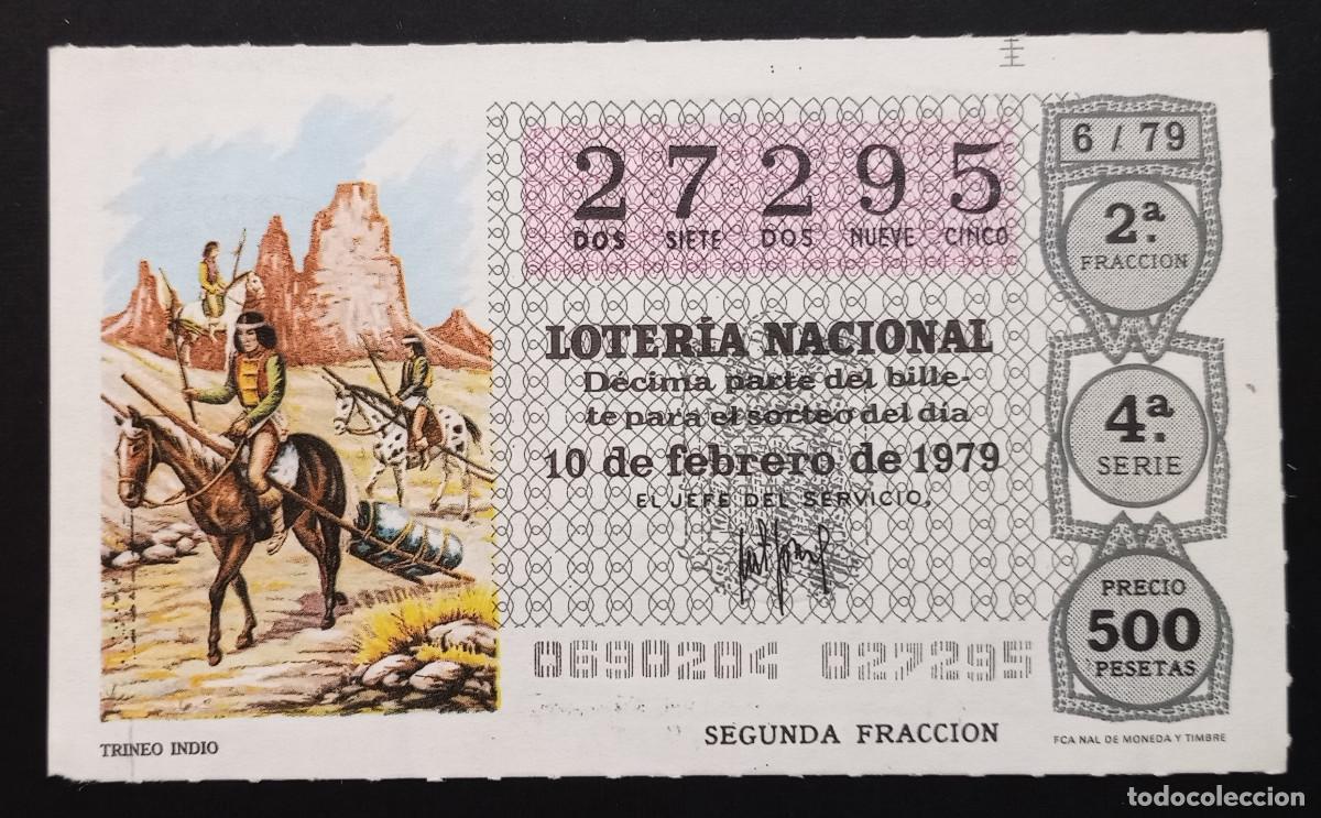 Loter&iacute;a Nacional: D&Eacute;CIMO DE LOTERIA - 10-FEBRERO-1979 - TRINEO INDIO