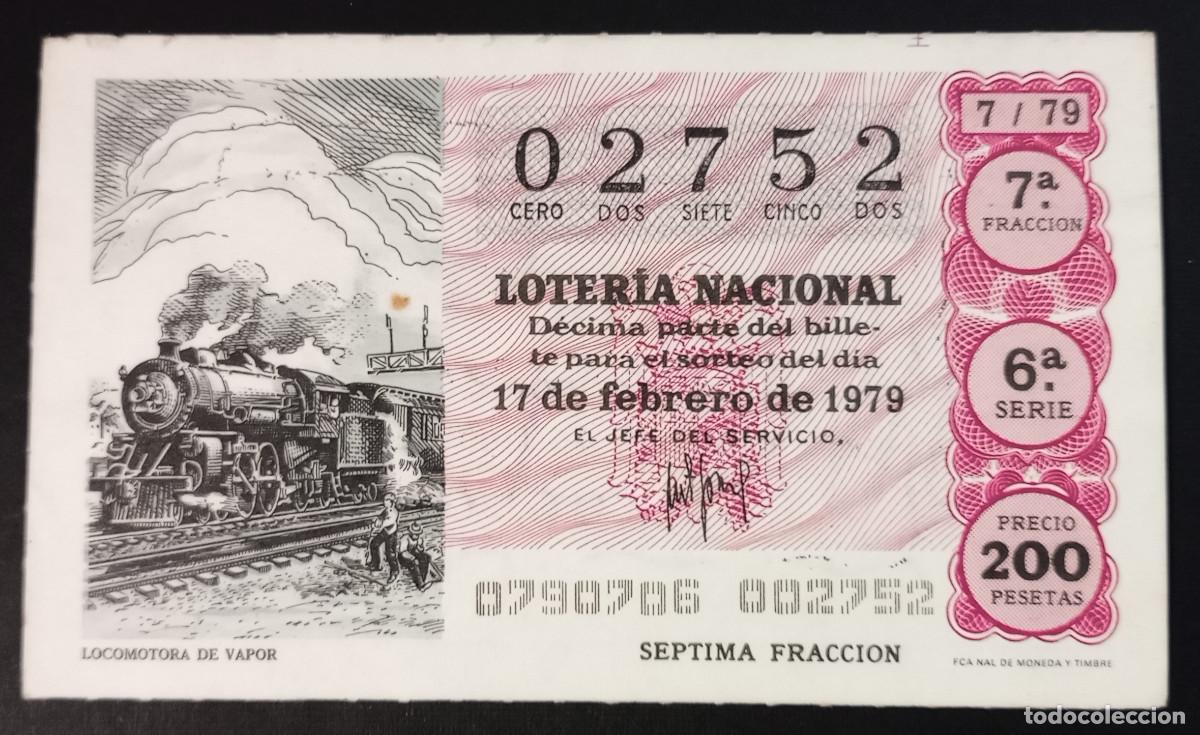 Loter&iacute;a Nacional: D&Eacute;CIMO DE LOTERIA - 17-FEBRERO-1979 - LOCOMOTORA DE VAPOR