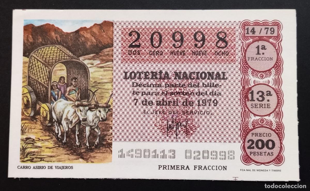 Loter&iacute;a Nacional: D&Eacute;CIMO DE LOTERIA - 7-ABRIL-1979 - CARRO ASIRIO DE VIAJEROS