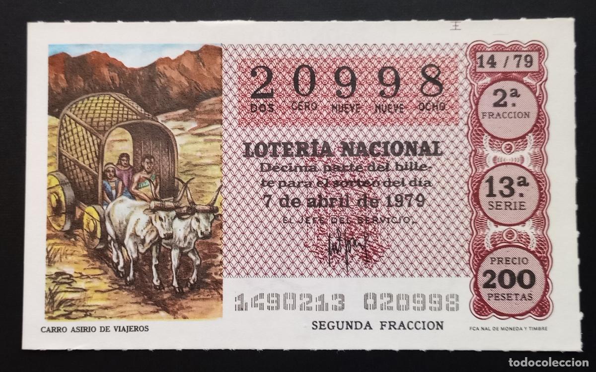 Loter&iacute;a Nacional: D&Eacute;CIMO DE LOTERIA - 7-ABRIL-1979 - CARRO ASIRIO DE VIAJEROS