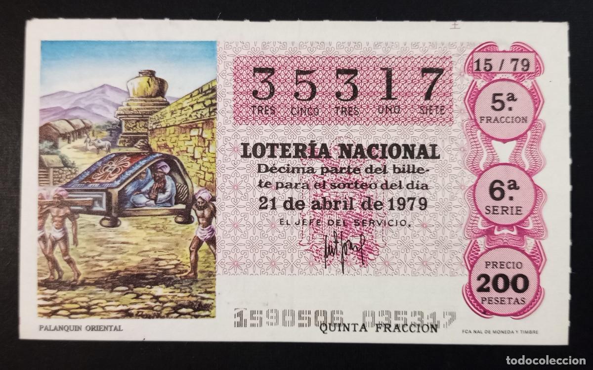 Loter&iacute;a Nacional: D&Eacute;CIMO DE LOTERIA - 21-ABRIL-1979 - PALANQU&Iacute;N ORIENTAL