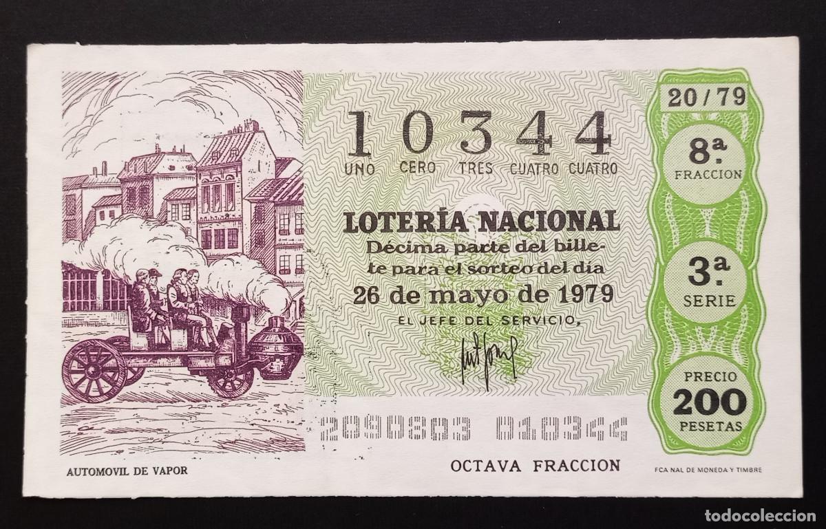 Loter&iacute;a Nacional: D&Eacute;CIMO DE LOTERIA - 26-MAYO-1979 - AUTOMOVIL DE VAPOR