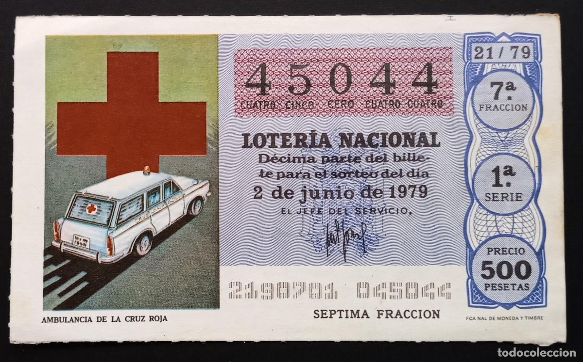 Loter&iacute;a Nacional: D&Eacute;CIMO DE LOTERIA - 2-JUNIO-1979 - AMBULANCIA DE LA CRUZ ROJA