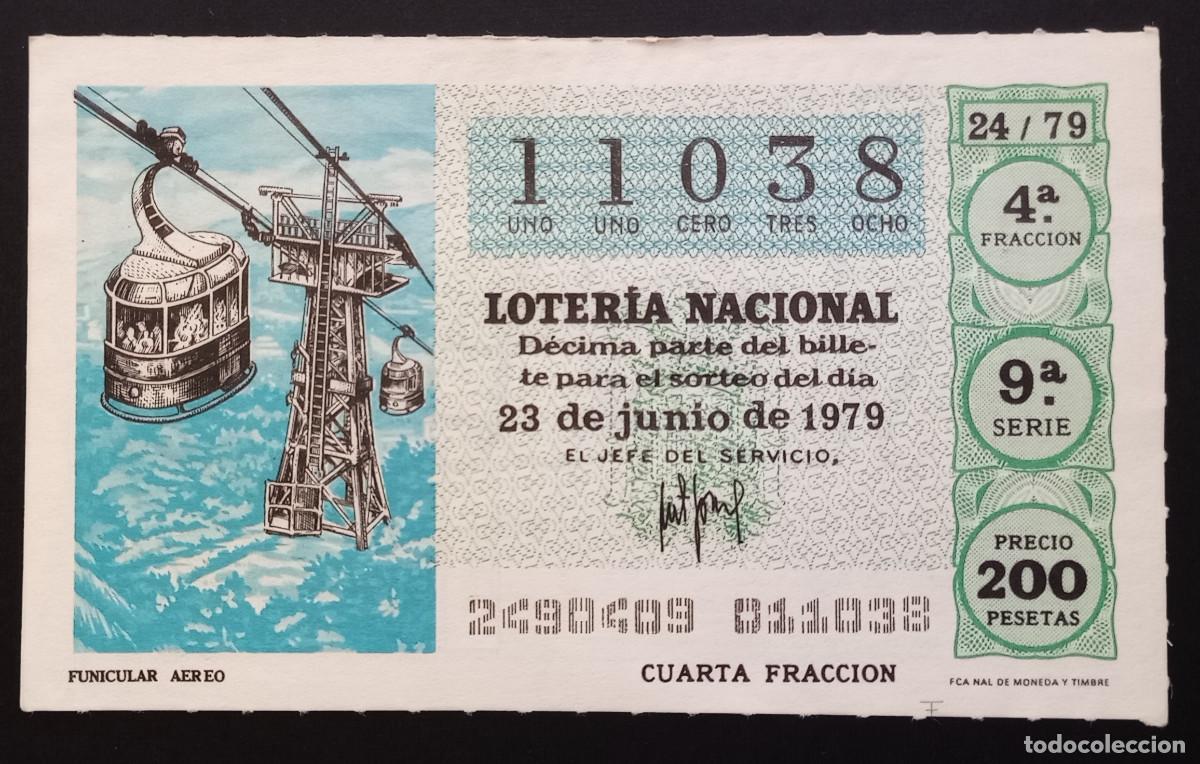 Loter&iacute;a Nacional: D&Eacute;CIMO DE LOTERIA - 23-JUNIO-1979 - FUNICULAR AEREO