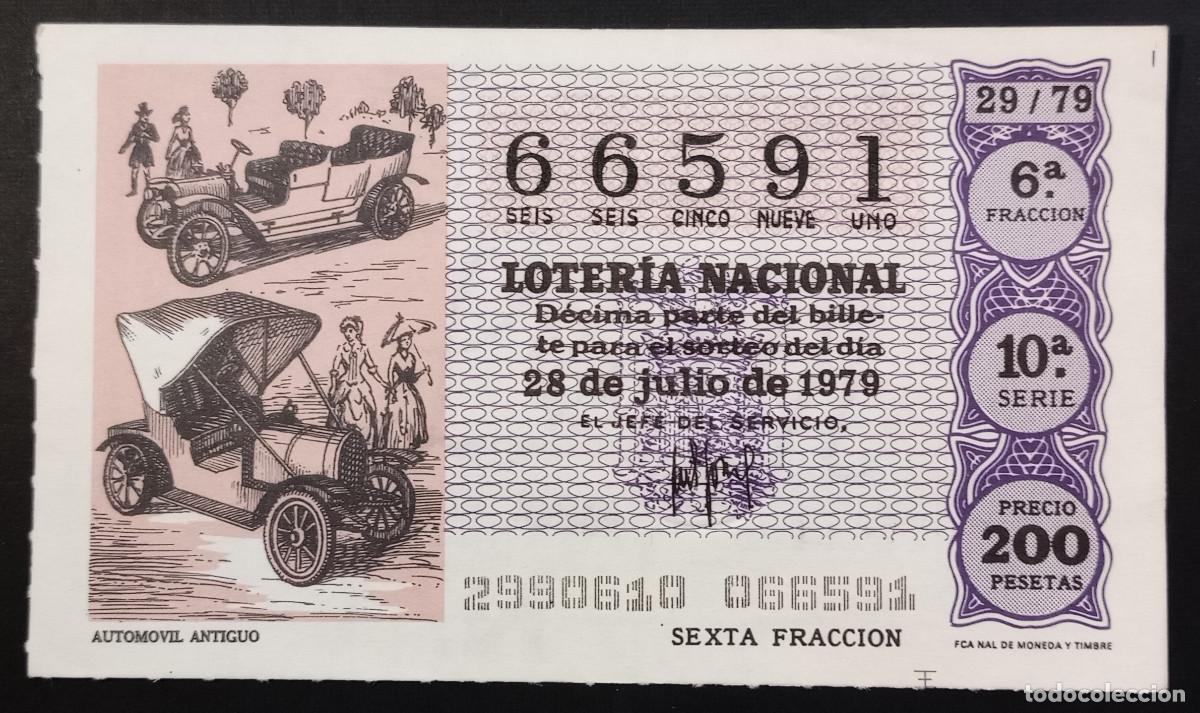 Loter&iacute;a Nacional: D&Eacute;CIMO DE LOTERIA - 28-JULIO-1979 - AUTOMOVIL ANTIGUO