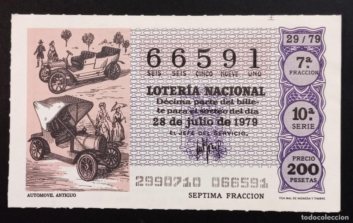 Loter&iacute;a Nacional: D&Eacute;CIMO DE LOTERIA - 28-JULIO-1979 - AUTOMOVIL ANTIGUO