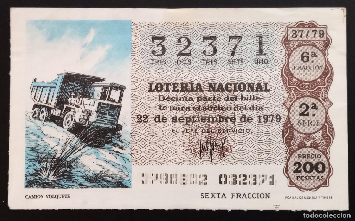 Loterie Nationale: D&Eacute;CIMO DE LOTERIA - 22-SEPTIEMBRE-1979 - CAMI&Oacute;N VOLQUETE