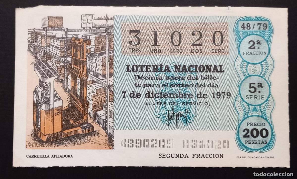 Loterie Nationale: D&Eacute;CIMO DE LOTERIA - 7-DICIEMBRE-1979 - CARRETILLA APILADORA