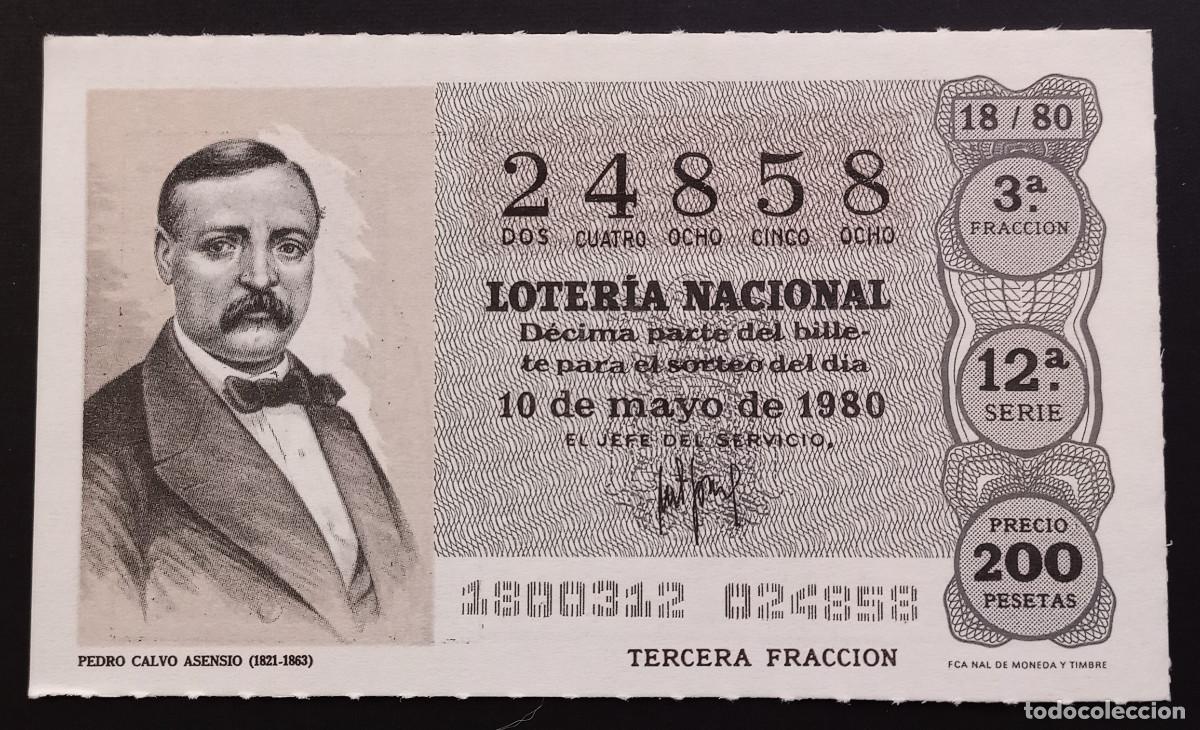 Loter&iacute;a Nacional: D&Eacute;CIMO DE LOTERIA - 10-MAYO-1980 - PEDRO CALVO ASENSIO