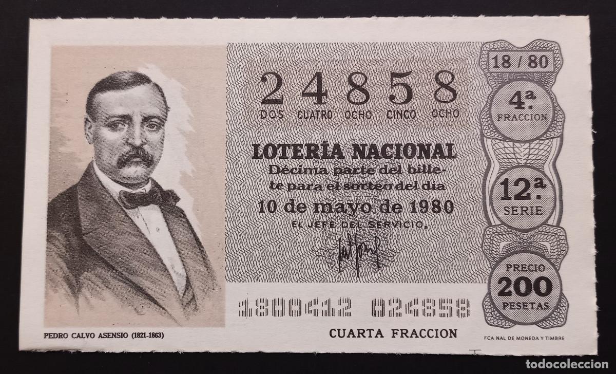 Loter&iacute;a Nacional: D&Eacute;CIMO DE LOTERIA - 10-MAYO-1980 - PEDRO CALVO ASENSIO