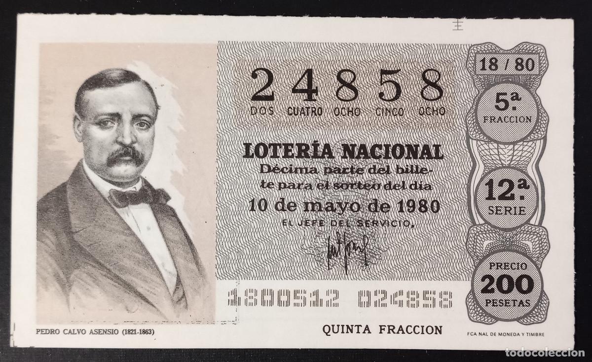 Loter&iacute;a Nacional: D&Eacute;CIMO DE LOTERIA - 10-MAYO-1980 - PEDRO CALVO ASENSIO