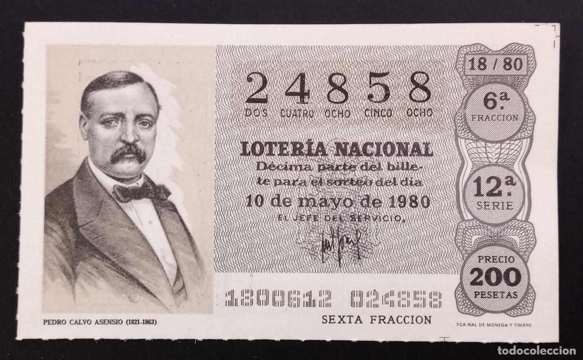 Loter&iacute;a Nacional: D&Eacute;CIMO DE LOTERIA - 10-MAYO-1980 - PEDRO CALVO ASENSIO