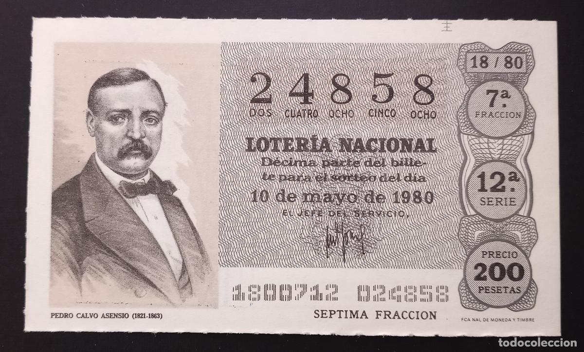 Loter&iacute;a Nacional: D&Eacute;CIMO DE LOTERIA - 10-MAYO-1980 - PEDRO CALVO ASENSIO