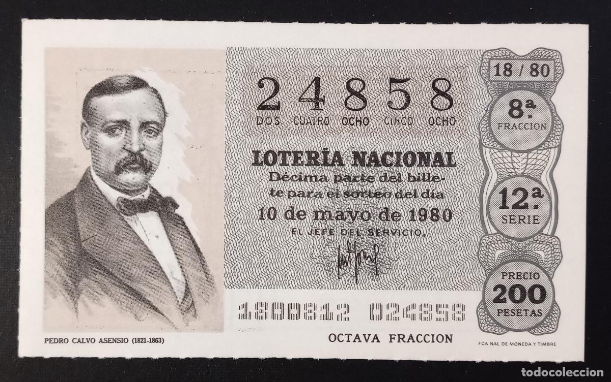 Loter&iacute;a Nacional: D&Eacute;CIMO DE LOTERIA - 10-MAYO-1980 - PEDRO CALVO ASENSIO