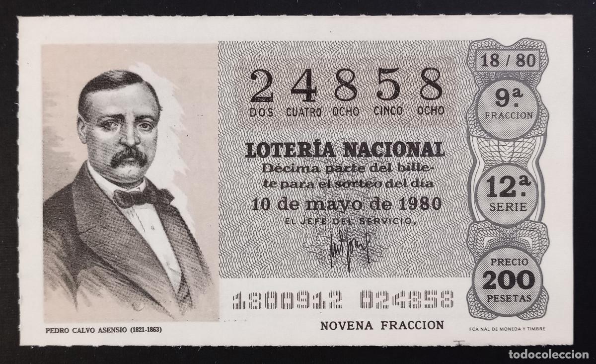 Loter&iacute;a Nacional: D&Eacute;CIMO DE LOTERIA - 10-MAYO-1980 - PEDRO CALVO ASENSIO