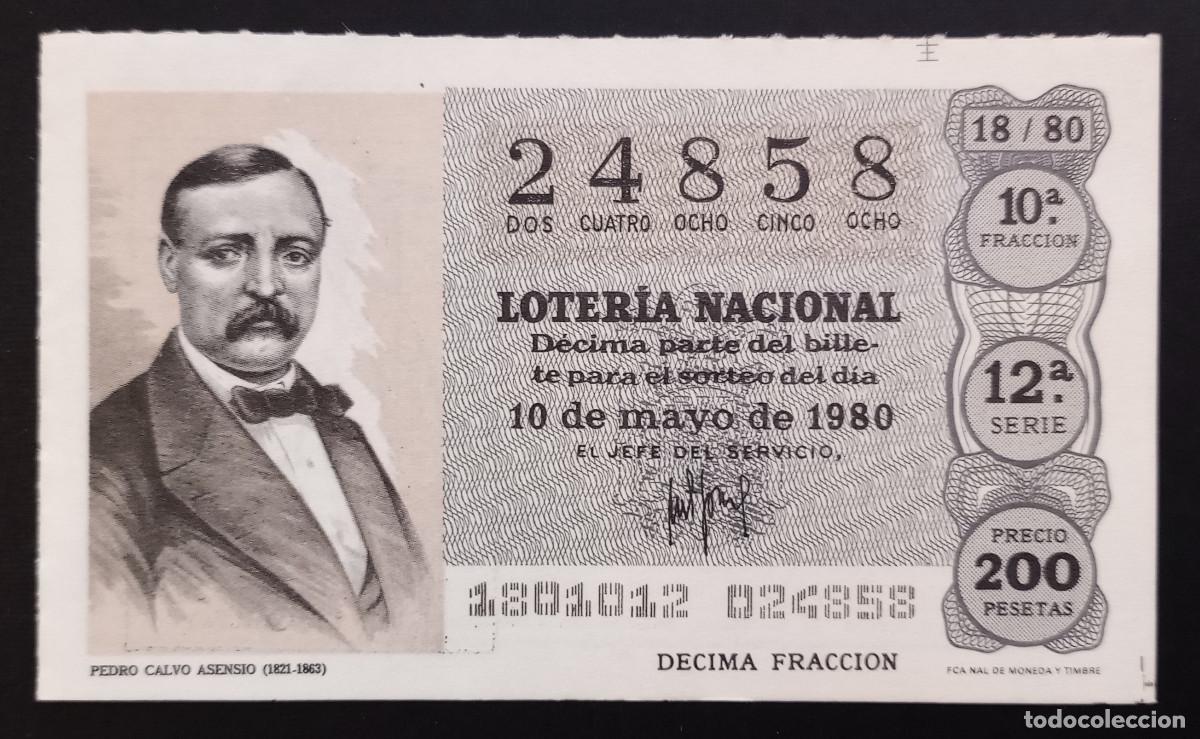 Loter&iacute;a Nacional: D&Eacute;CIMO DE LOTERIA - 10-MAYO-1980 - PEDRO CALVO ASENSIO