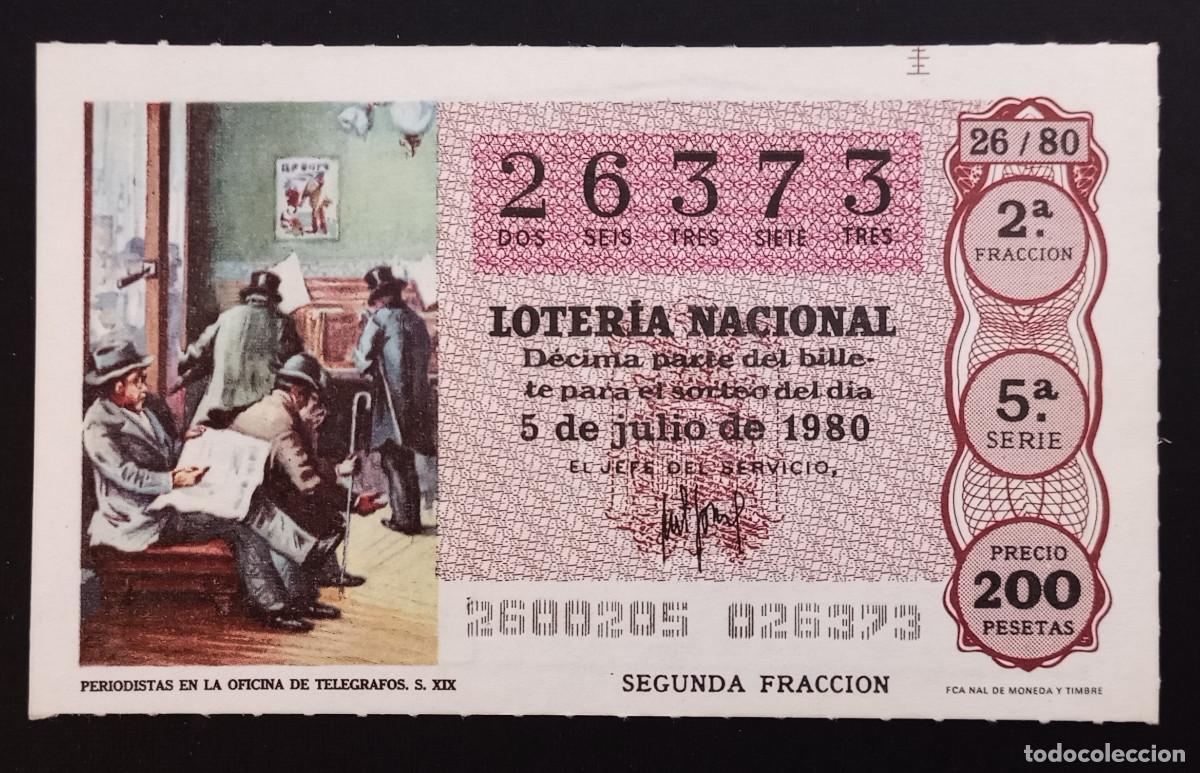 Loter&iacute;a Nacional: D&Eacute;CIMO DE LOTERIA - 5-JULIO-1980 - PERIODISTAS EN LA OFICINA DE TEL&Eacute;GRAFOS